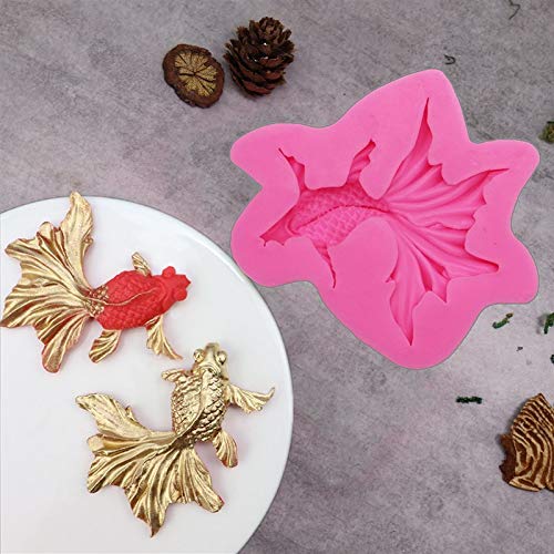 Goldfish Realistic Shaped Koi Carp Fish Silicone Molds For Diy Fondant Candy Making Chocolate Mold Desserts Ice Cube Gum Clay Bi