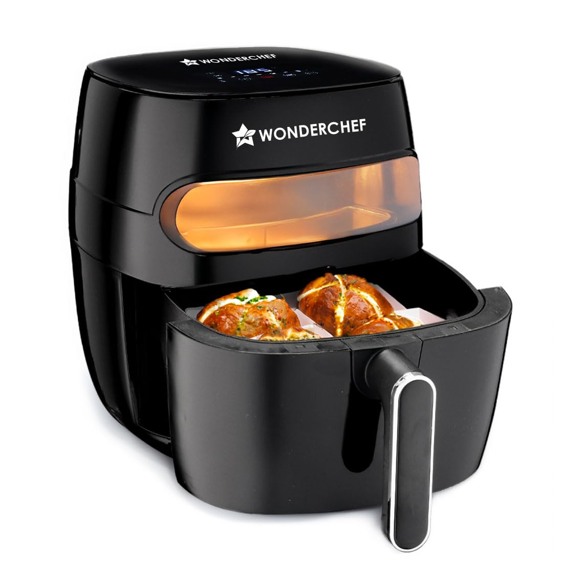 Wonderchef Swift Digital Air Fryer With Window | 1350W, 6 Litres | 7 Pre-Set Functions | Non-Stick Basket | Auto Shut-Off | Touc