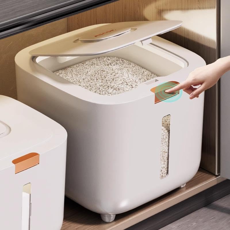 Zroof Airtight Rice Storage Container 6 Kg Moisture & Insect Proof Grain Dispenser With Transparent Scale, Seal & Non-Slip Base 