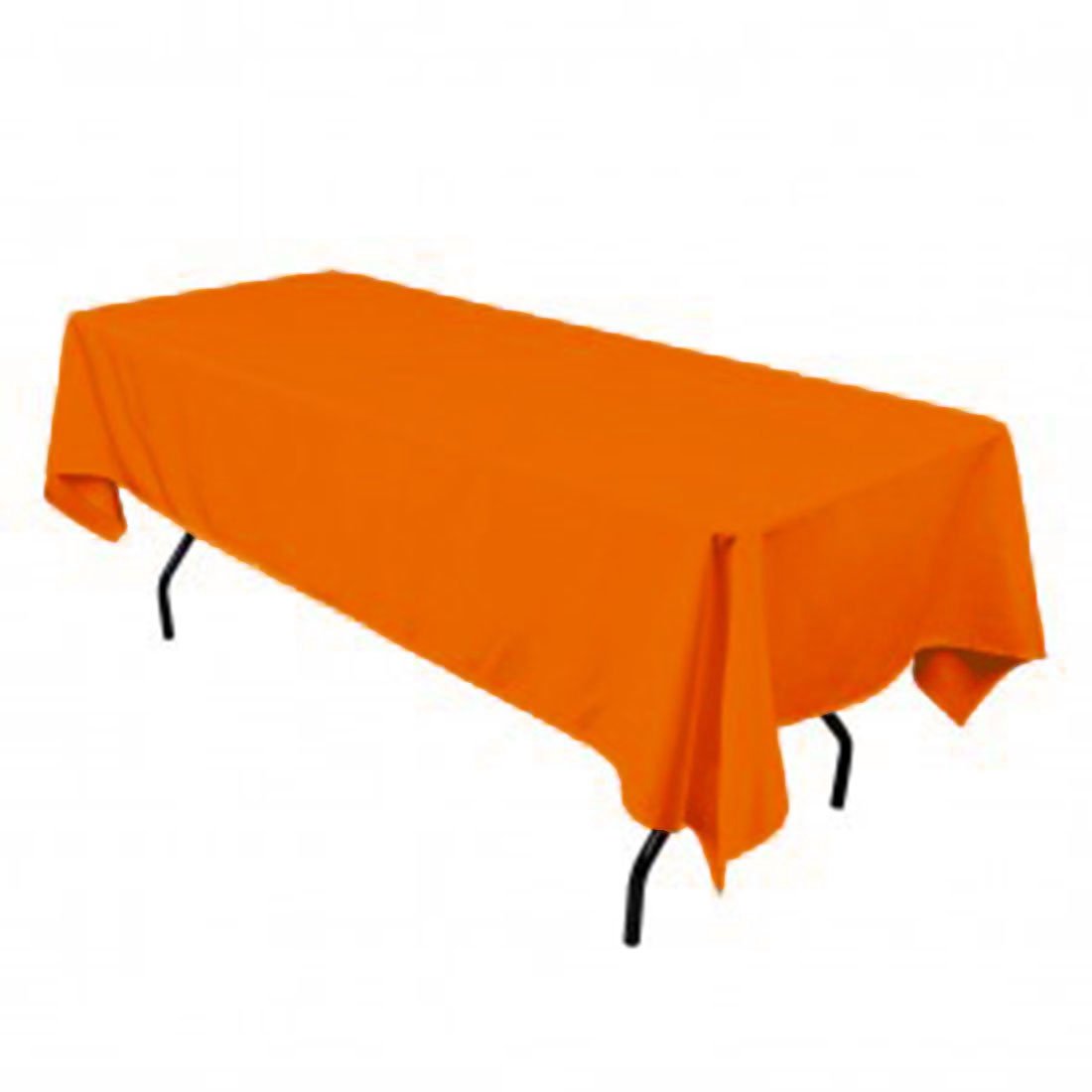 BROWARD LINENS 60 Wide by 120 Long Rectangular Polyester Poplin Tablecloth, Orange