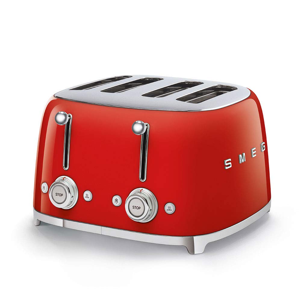 Smeg 50S Retro Line Red 4X4 Slot Toaster