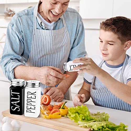Dwts Danweitesi Large Salt And Pepper Shakers, Glass Salt And Pepper Shakers, Cute Farmhouse Salt And Pepper Shakers In Black An