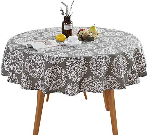Table Cloth, Round Stripe Table Cover Nordic Twill Floral Tablecloth Washable Dining Decorative For Holiday Home Christmas Party