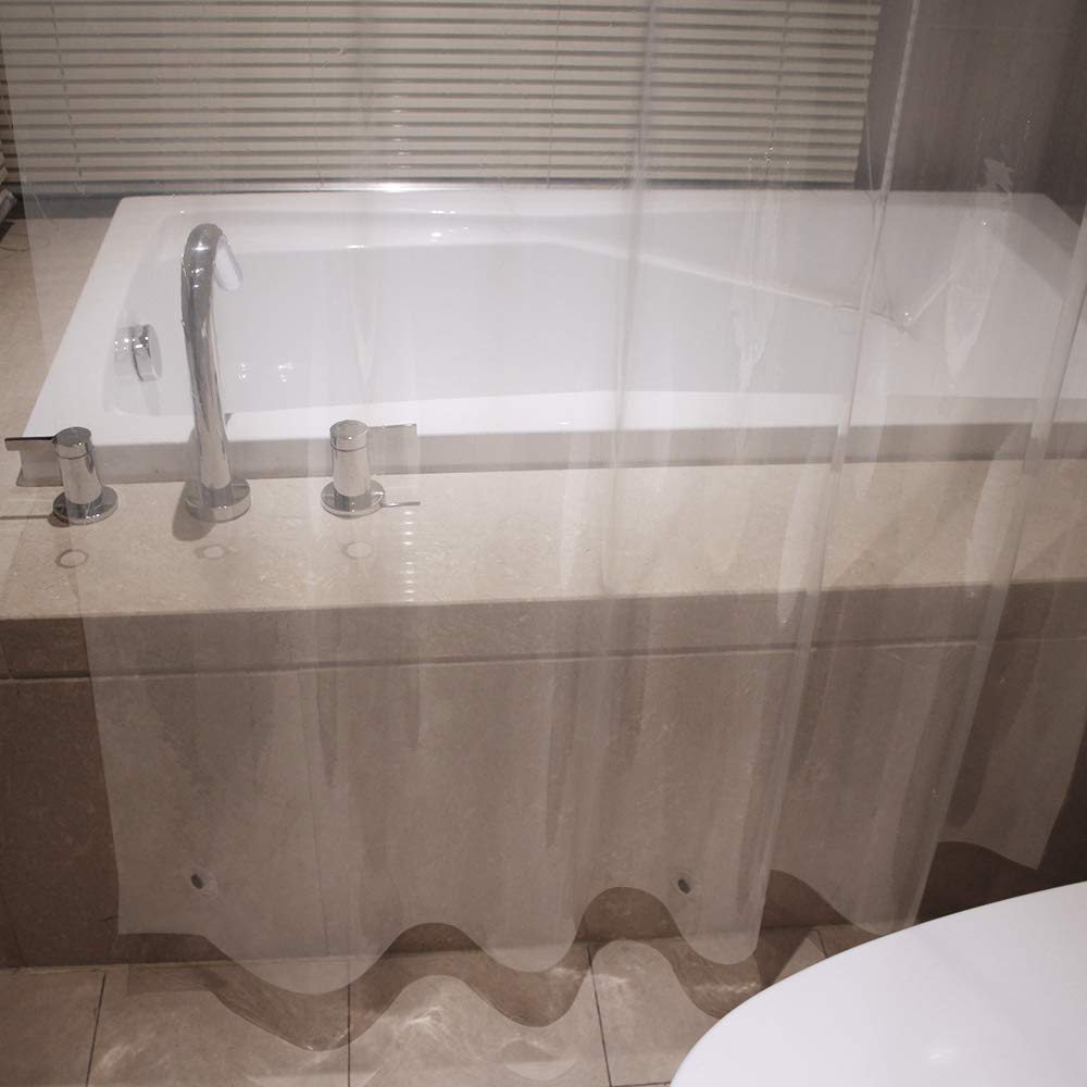 AooHome Eva Small 36x72 Inches Shower Liner  See Through Clear 8 Gauge Bathroom Curtain with Hooks  Bottom Magnets  Waterproof  Heavy Duty  Rust Proof Grommets