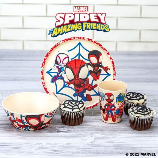 Zak Designs Marvel Spider-Man Dinnerware Set For Kids Includes 8'' Plate, 6'' Bowl, And 10Oz Tumbler, Durable And Sustainable Me