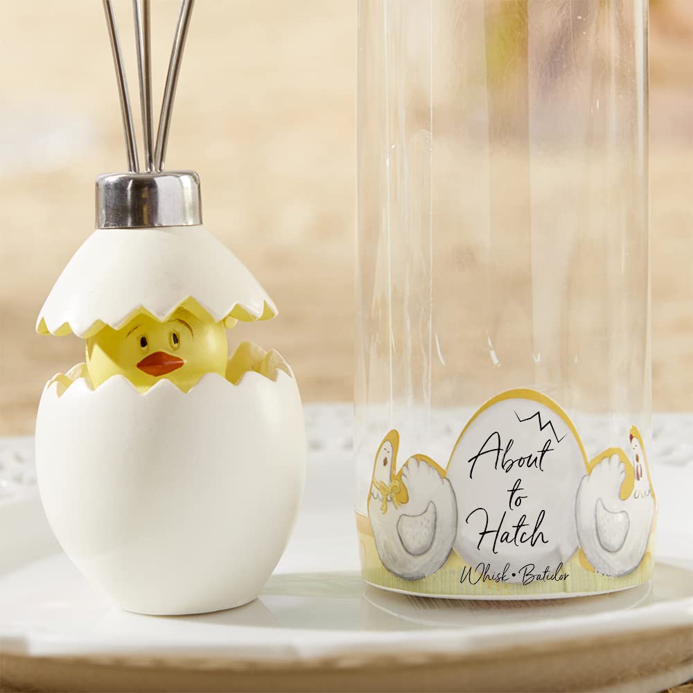 Kate Aspen Stainless-Steel Egg Whisk In Showcase Gift Box Baby Shower Favor, Silver/White
