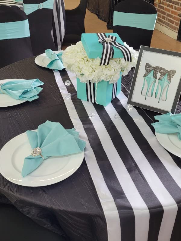 Your Chair Covers - 108 Inch Round Crinkle Taffeta Tablecloth - Black  Crushed Shiny Dining Table Cloth for Wedding Party Birthday Baby Bridal Shower