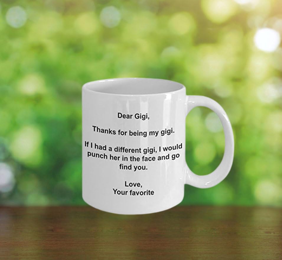SpreadPassion - Dear Gigi Coffee Mug - Ceramic Hot Cocoa Coffee Mug - Best Gift Idea on Christmas, Anniversary, and Birthday - N