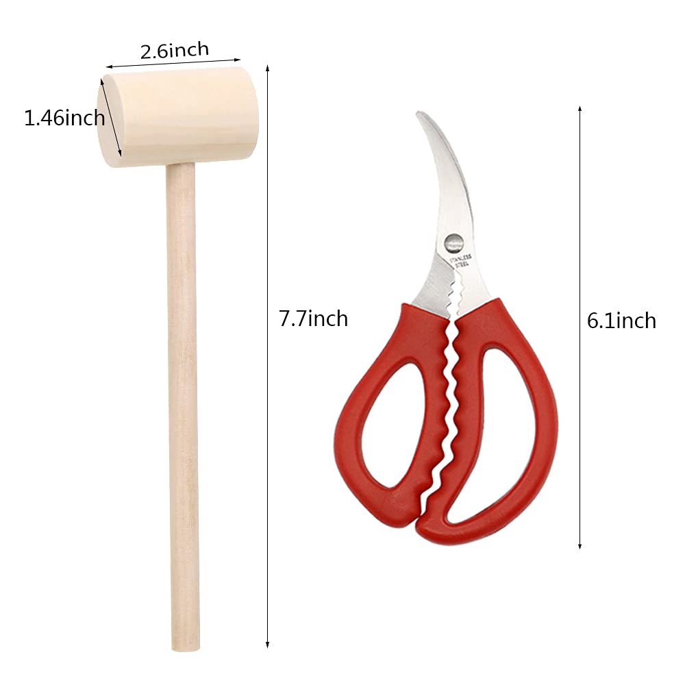 26 Pcs Seafood Tools Include Crab Crackers, Seafood Scissors, Lobster Sheller, Crab Hammer,And Shellfish Forks,Nutcracker Set