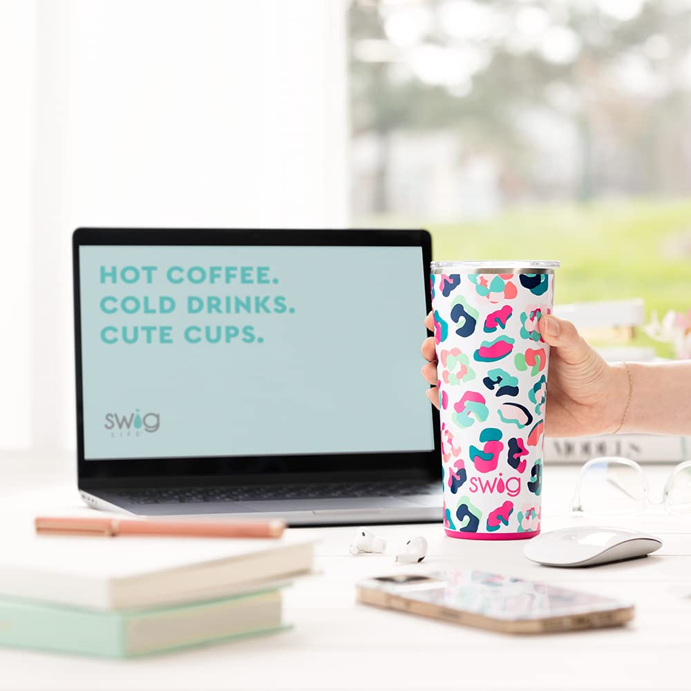 Swig Life 22Oz Insulated Tumbler, Travel Coffee Tumbler With Lid, Cup Holder Friendly Travel Coffee Mug, Stainless Steel Thermos