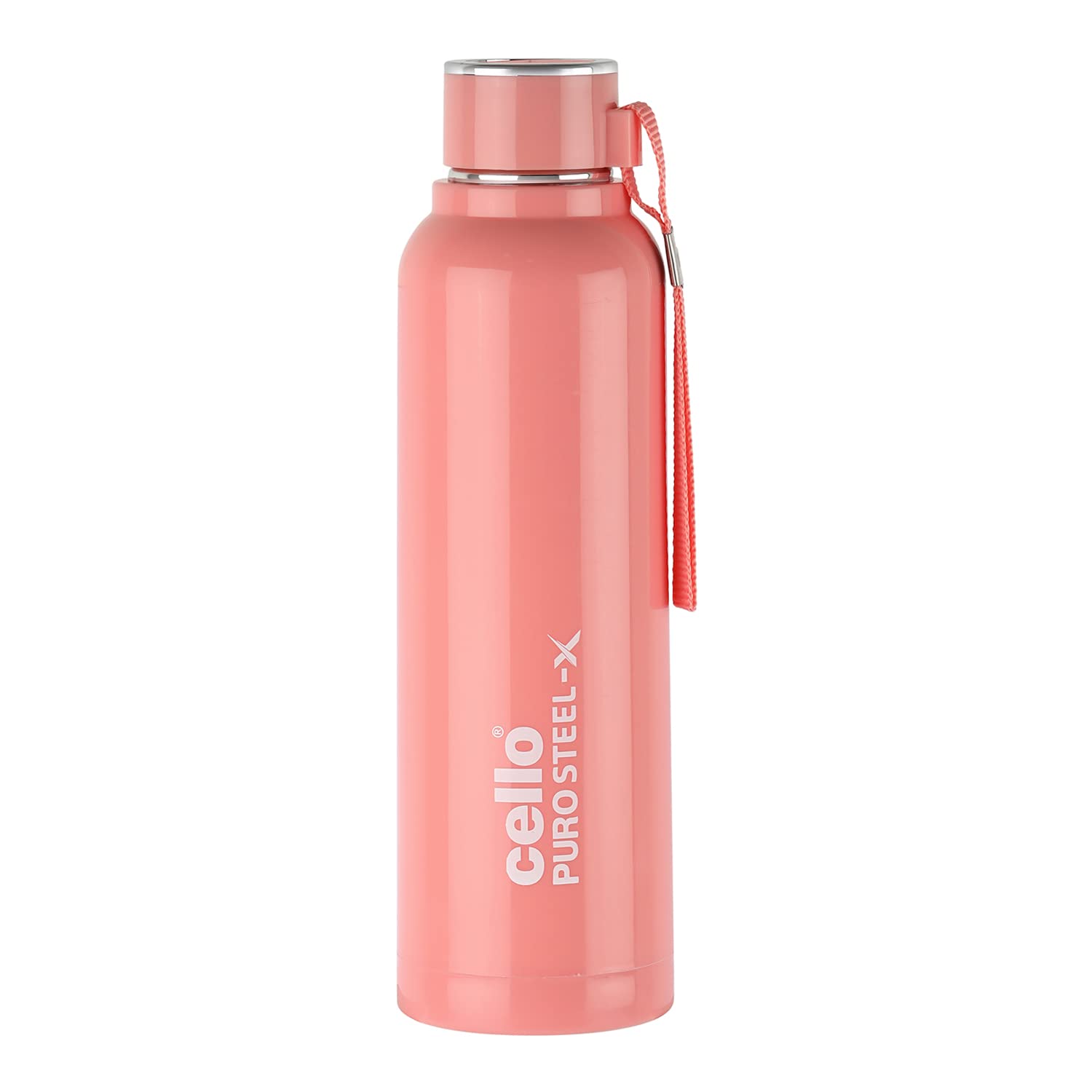 Cello Puro Steel-X Benz 900 Inner Steel Insulated Water Bottle 900 Ml, Peach | Isi Certified, Bpa Free, Leakproof | Sturdy & Dur