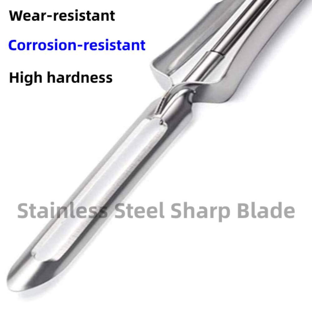 2 Pack Kitchen Vegetable Peeler, Stainless Steel Rotary Peeler For Carrot And Fruit, With Ergonomic And Control Handle-Dishwashe