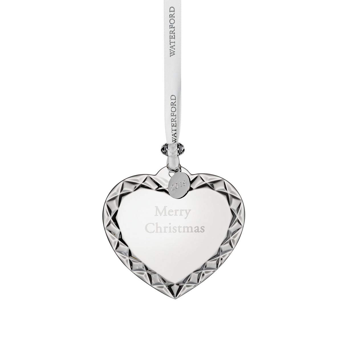 Waterford Crystal Heart Ornament Merry Christmas    3