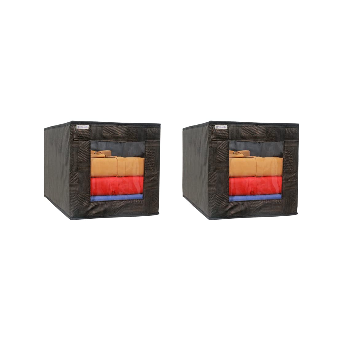 Prettykrafts 2 Pcs Jute Shirt Stacker/Cloth Organizer For Storage/Closet & Wardrobe Organizer For Storage/Foldable Shirt Organiz