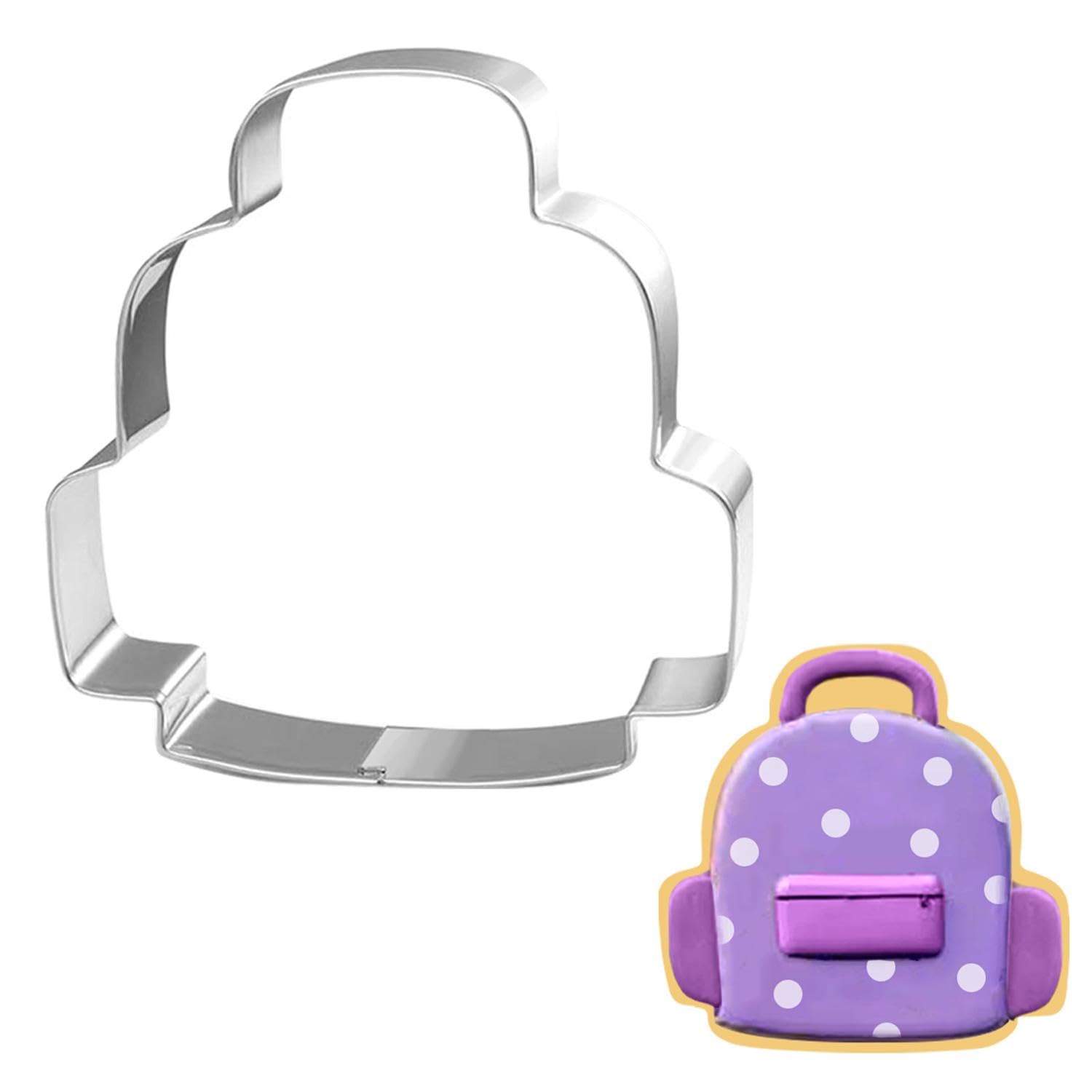 Lubtosmn School Bag Cookie Cutter-3.5 Inch-Biscui Cookie Cutters Fondant Molds For Back To School Supplies