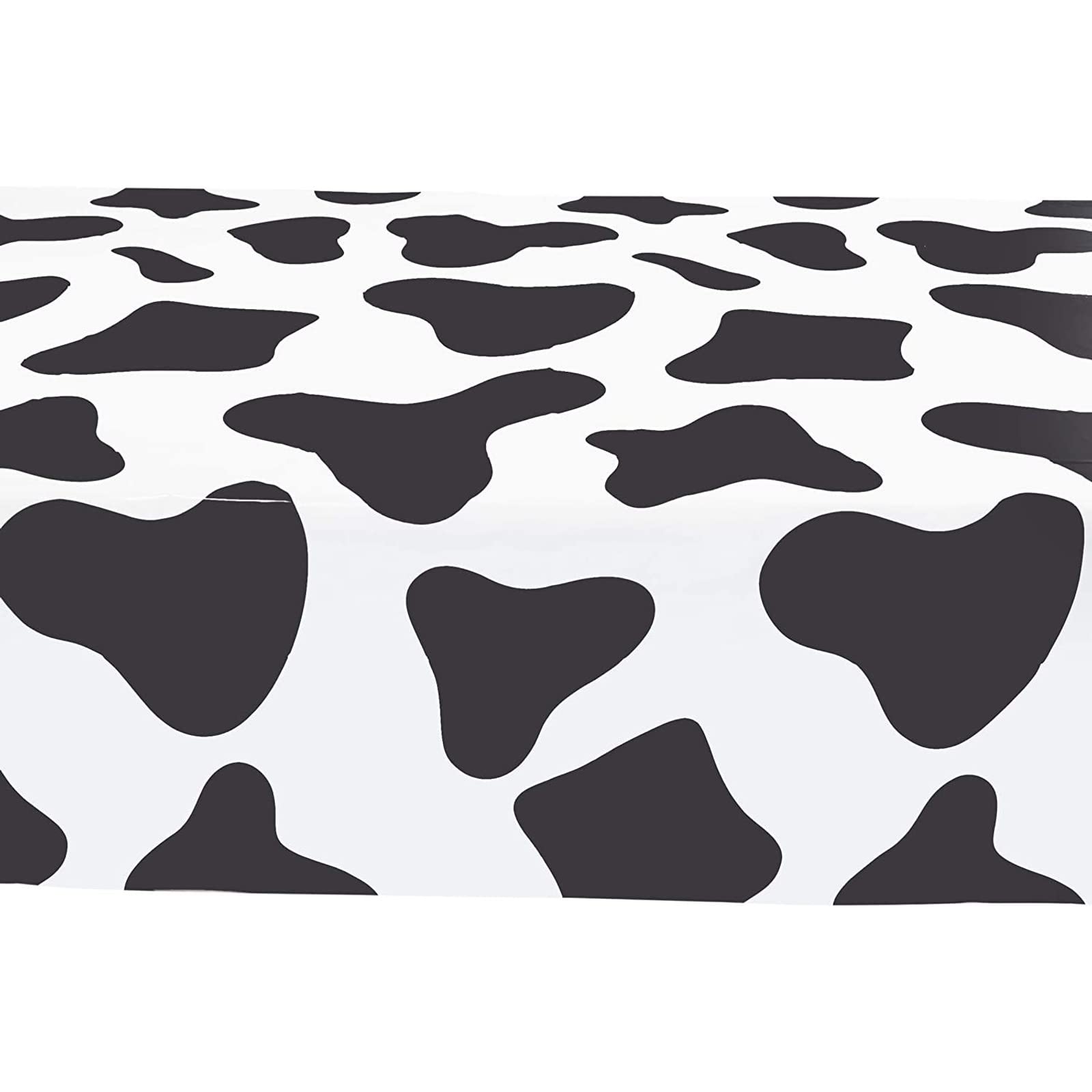 Blue Panda Cow Print Tablecloth For Farm Animal Party (54 X 108 In, 3 Pack)