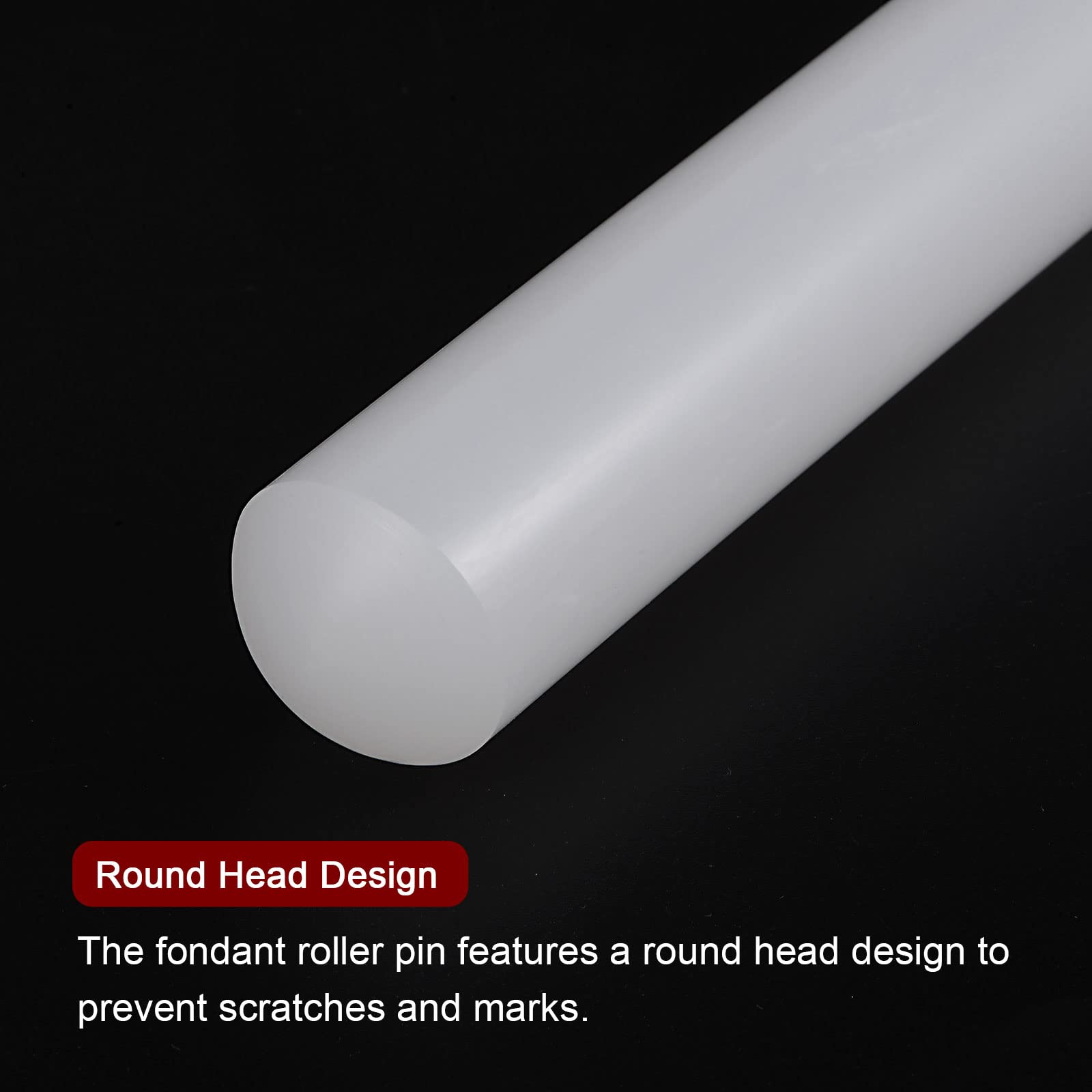 Harfington Fondant Rolling Pin 13 Inch X 0.98 Inch Pp Plastic Non-Stick Fondant Roller Dough Roller Kitchen Decorating Tools For