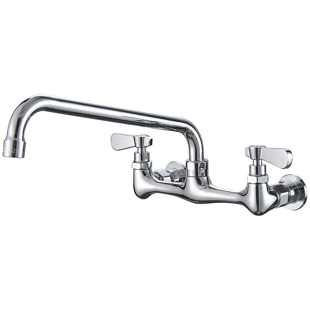 Bwe Kitchen Faucet Wall Mount 2 Handles Commercial Sink Faucet With 16 Inch Swivel Spout Kitchen Faucets, Utility Laundry Faucet