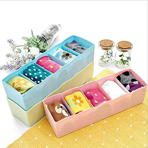 Multipurpose Storage Drawer Socks Undergarments Organiser, Plastic, Multicoloured (4)