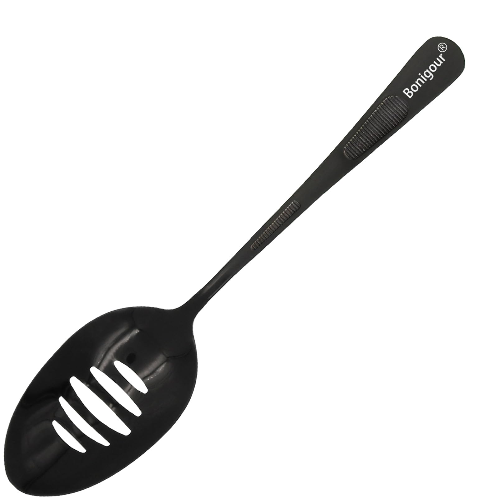 Bonigour 7 7/8'' Slotted Bowl,18-8 Stainless Steel Culinary Plating Spoon