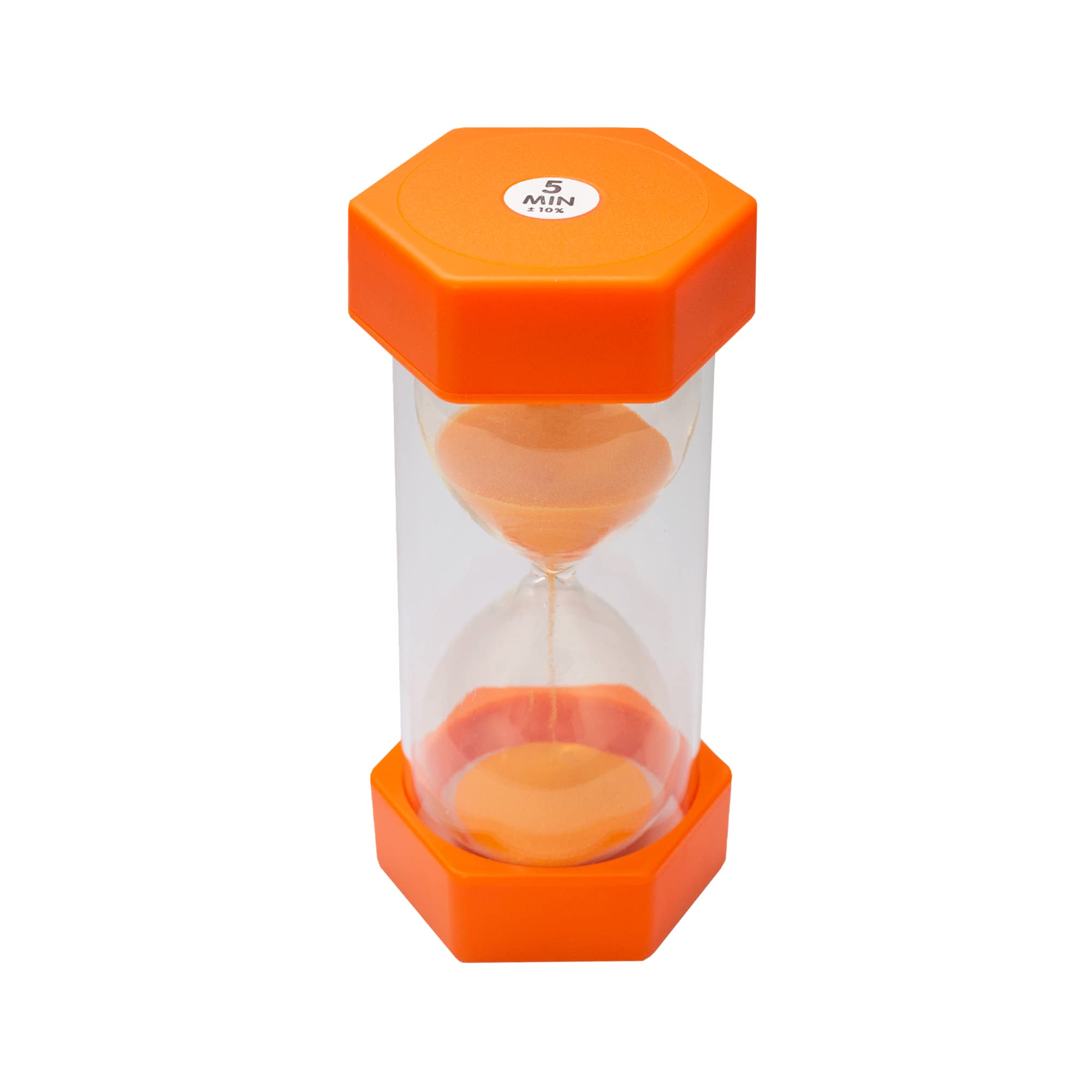 Teacherfav Sand Timer For Kids- 5 Minute Orange-5 Inches Hour Glass Acrylic Covered For Classroom, Home & Kids Room - Medium-Sin