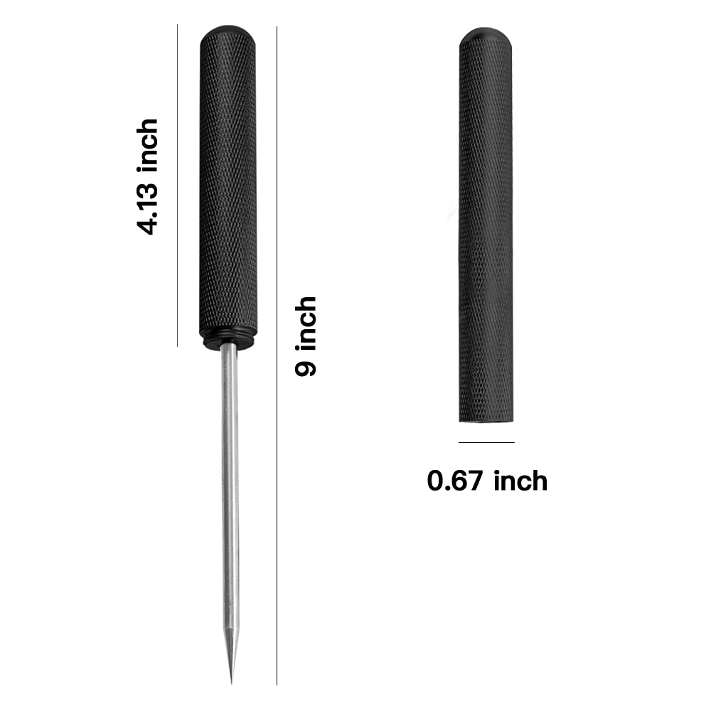 Rddconkit 9'' Ice Picks Aluminum Alloy Handle Ice Tool With Safety Cover for Kitchen  Bars  Bartender Picnics  Camping  And Restaurant (Black)