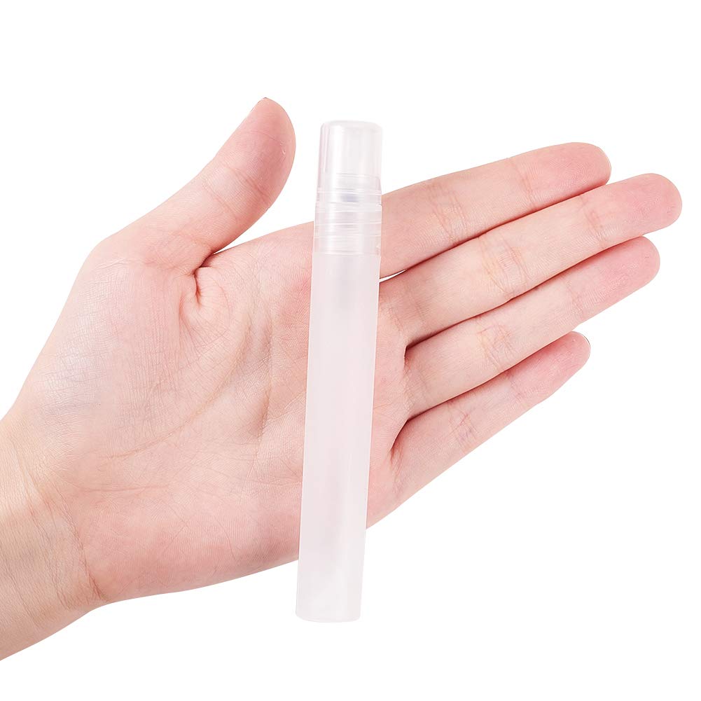Benecreat 24 Pack 10Ml Frosted Plastic Perfume Tubes Fine Mist Spray Bottle Travel Essentials For Essential Oil, Perfume, Toner,