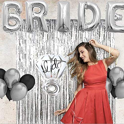 Stunning Silver ''Bride'' Foil Letter Balloon Banner Kit - 14'' - Premium Quality & Durable Material, Ultimate Decoration For We