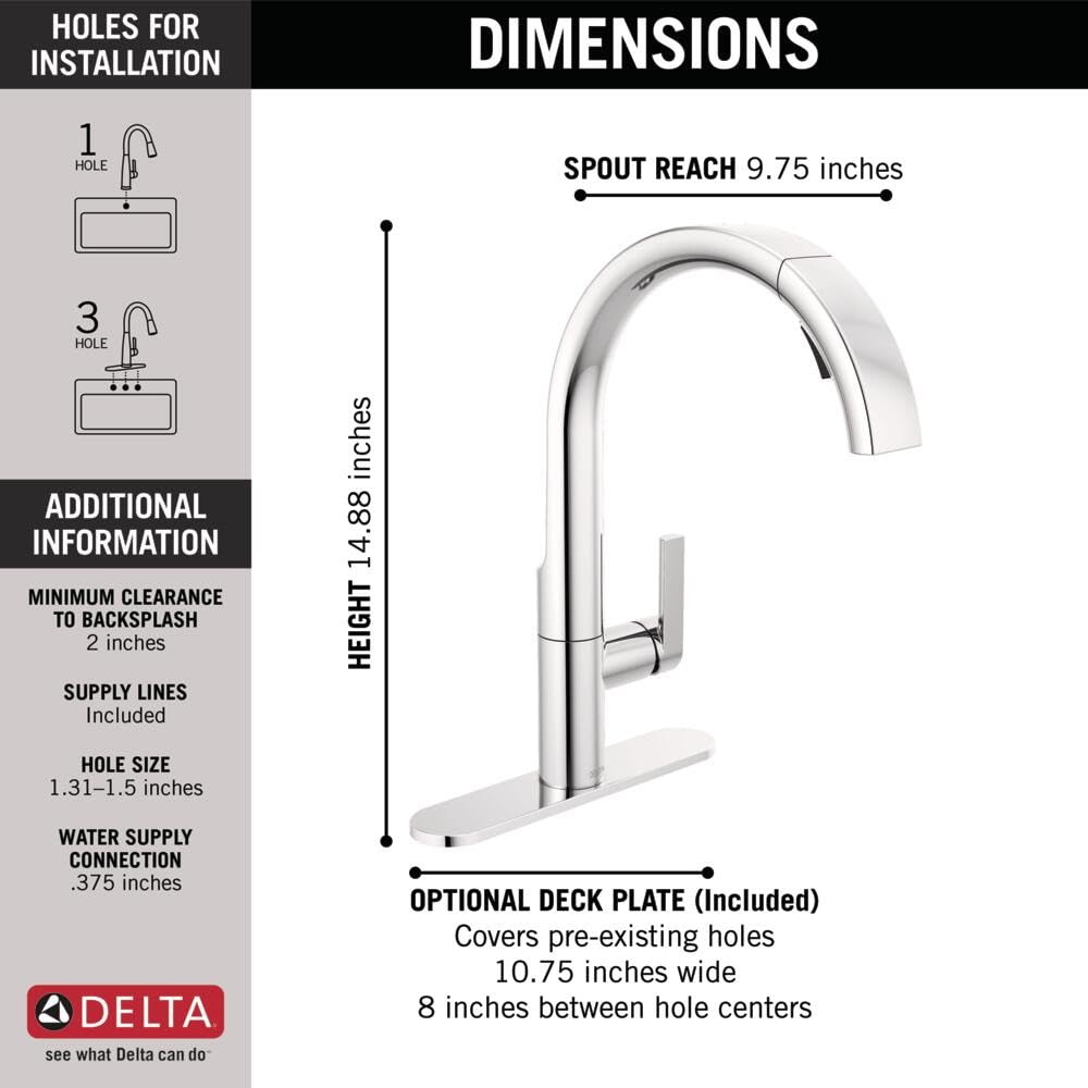 Delta 19824Lf Keele Pull-Down, Standard, Chrome