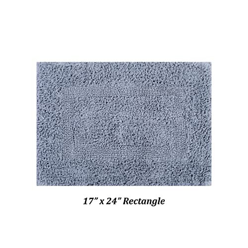 Better Trends 100% Cotton Lux Collection Bath Mats, Silver Bath Mat - Tufted, Reversible & Absorbent & Machine Washable Bath Mat
