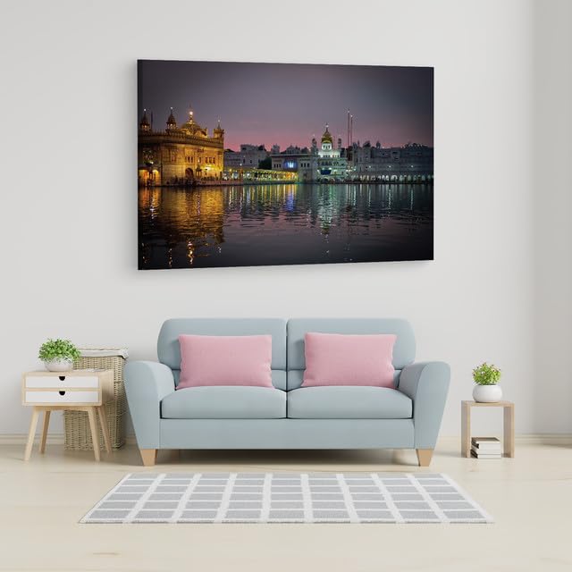 TRUECANVAS Sri Harmandir Sahib, Wooden Framed Canvas Paintings for Home Decor | Bedroom, Living Room,Wall Decoration | Wall Art