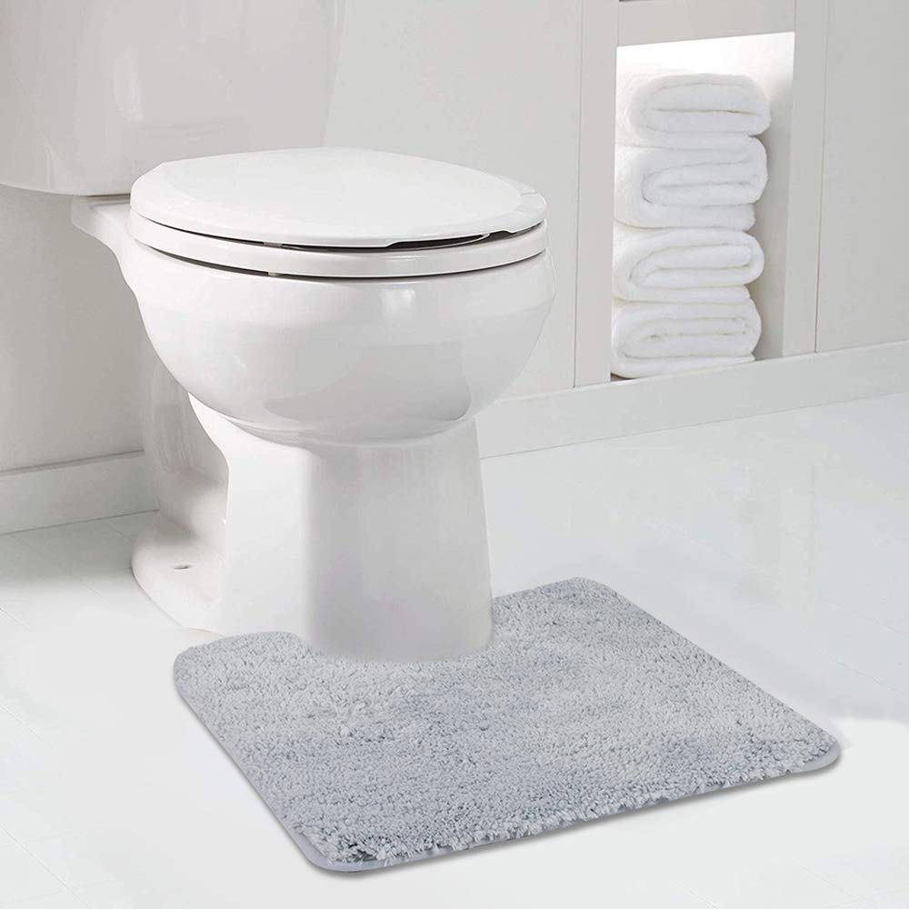 Walensee Bathroom Contour Rug (20X24, Growing Blue) Non Slip Bath Mat For Bathroom Water Absorbent Soft Microfiber Shaggy Bathro