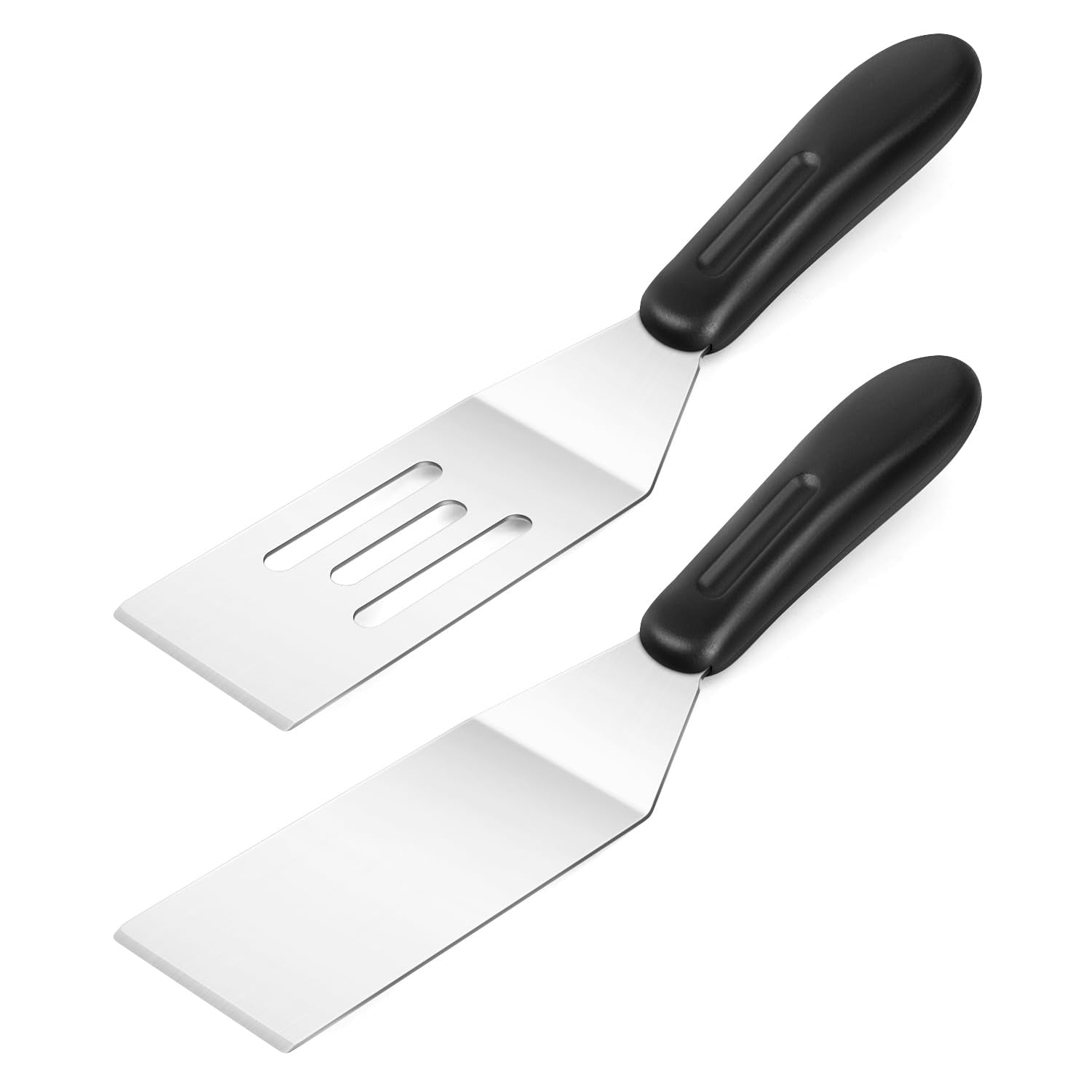 2 Pieces Stainless Steel Mini Serving Spatula, Metal Spatulas for Kitchen Use, Small Spatula with Heat Resistant Handle for Dess