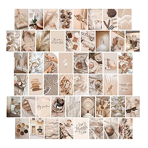 Woonkit Beige Wall Collage Kit Aesthetic Pictures, Room Decor Aesthetic, Room Decor For Teen Girls, Photo Collage Kit For Wall A