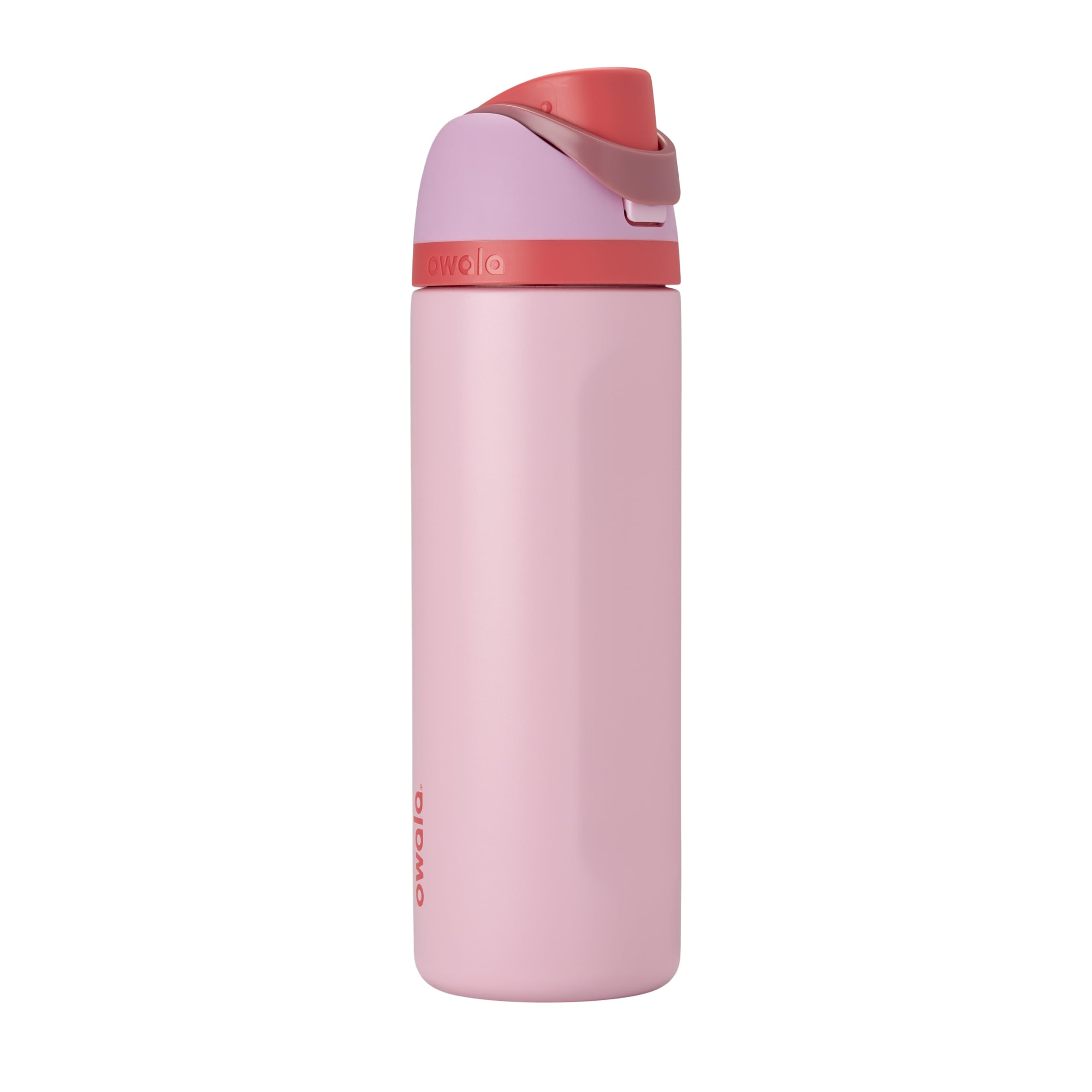Owala FreeSip Insulated Stainless Steel Water Bottle with Straw for Sports and Travel, BPA-Free Sports Water Bottle, 24 oz, Pink