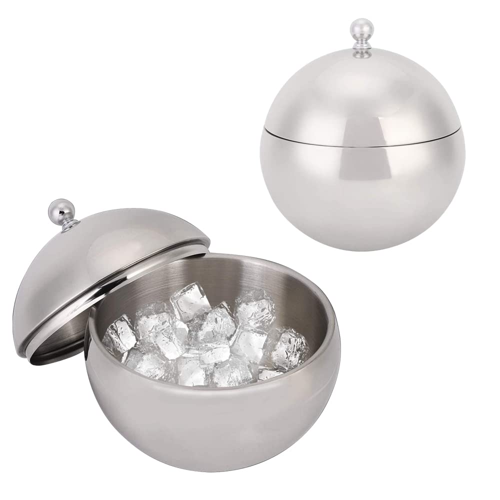Ice Bucket With Lid Double Insulation Stainless Steel Ice Box Container Storage Box Household Kitchen Barrel Restaurant Bar Tabl