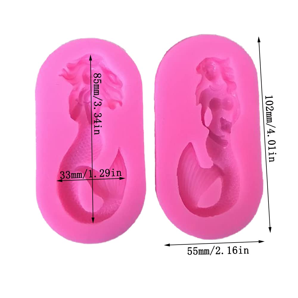 Cestony 4Pcs/Set Mermaid Silicone Molds For Diy Cake Fondant Biscuit Cookies Soap Sugar Pudding Chocolate Hard Candies Dessert C