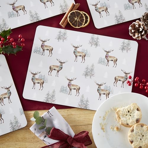 Cooksmart Pack Of 4 Christmas Table Place Mats | Place Mats For Table With British Designs | Table Mats For All Types Of Kitchen