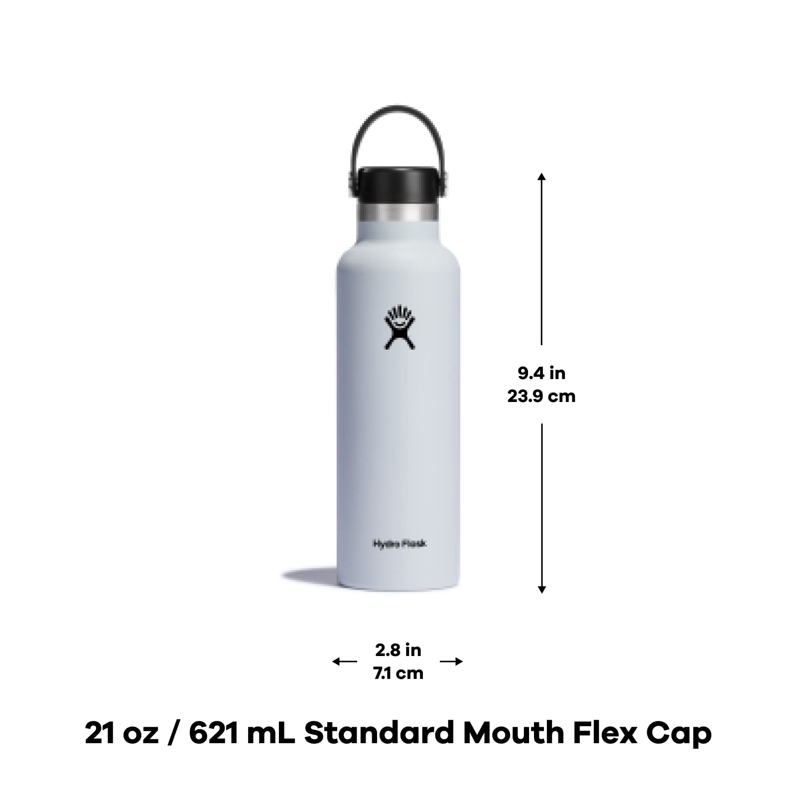 Hydro Flask 21 oz Standard Mouth with Flex cap Stainless Steel Reusable Water Bottle Dew -AVacuum Insulated  Dishwasher Safe  BPA-Free  Non-Toxic