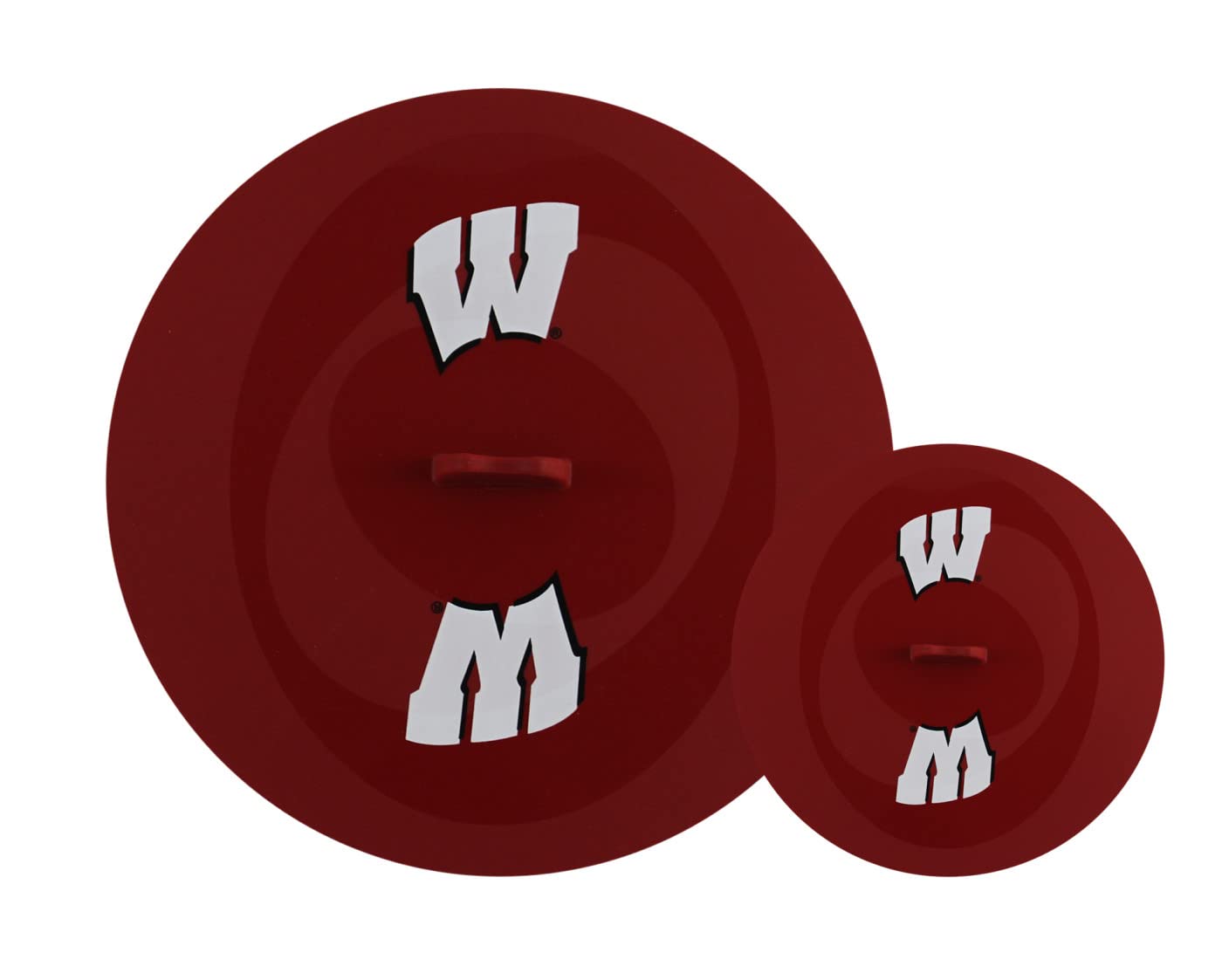 Masterpieces Game Day FanPans Pack - NCAA Wisconsin Badgers - Team Logo Silicone Any Dish Lid Set 2 Sizes