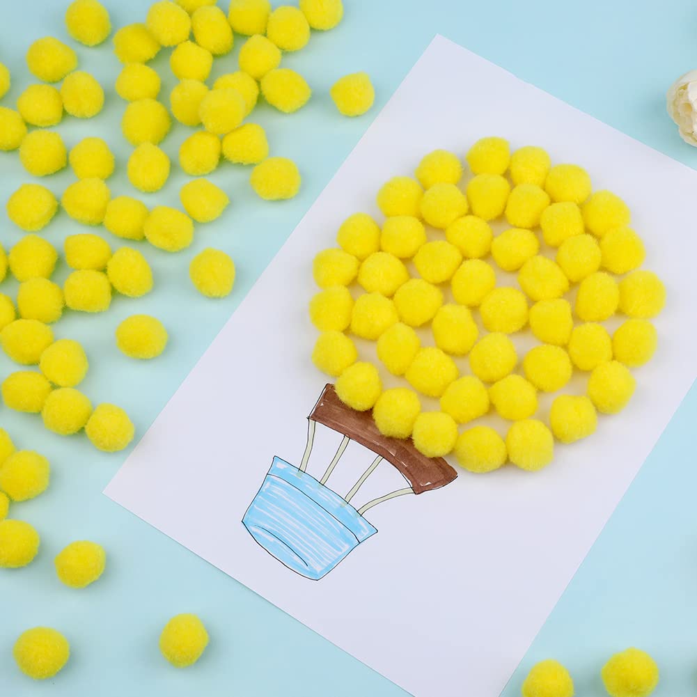 150 Pieces Pom Poms  1 Inch Yellow Craft Pom Poms  Christmas Fuzzy Pompom Puff Balls  Small Pom Pom Balls for DIY Arts  Crafts Projects  Christmas Home Decorations