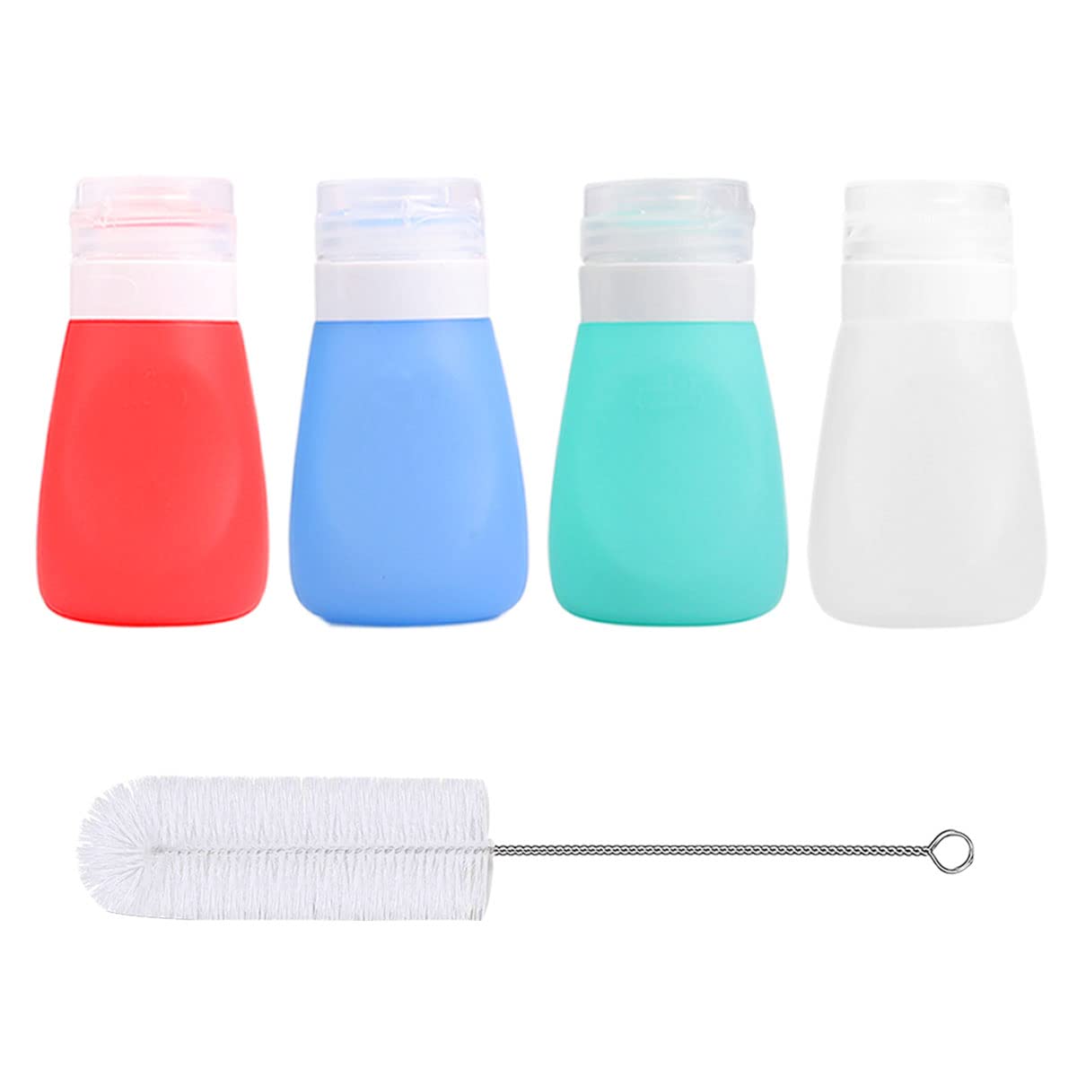 Timiuu Squeeze Salad Dressing Bottles With Cleaning Brush | Portable Sauce Bottles Condiment Bottles | Dressing To Go For Lunch