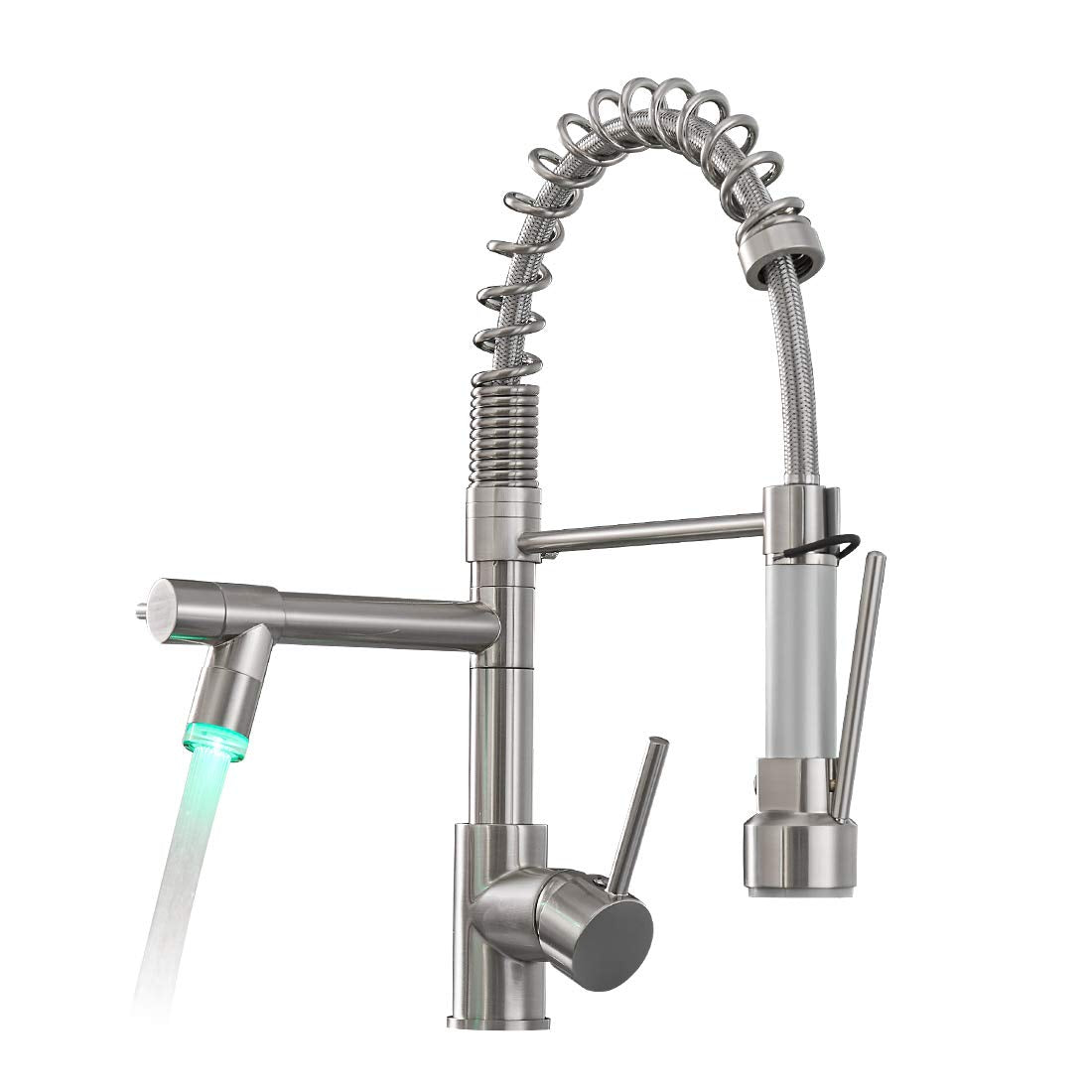 Aimadi Commercial Pull Down Kitchen Faucet Sprayer With Led Light,Brushed Nickel