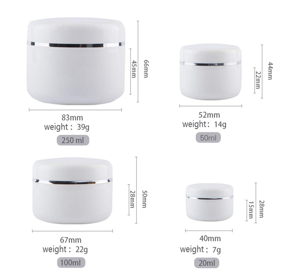 6 Pack 3.4Oz/100G Empty Plastic Clear Round Jars Bottles With Inner Liners And Screw Lid Refillable Make-Up Cosmetic Jars Face C