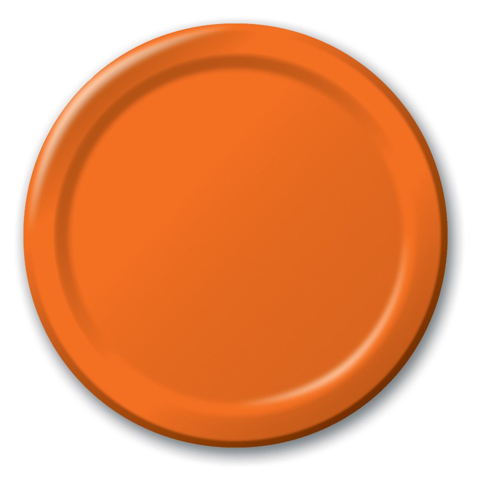 Creative Converting Touch Of Color 24 Count Paper Banquet Plates, Sun-Kissed Orange -