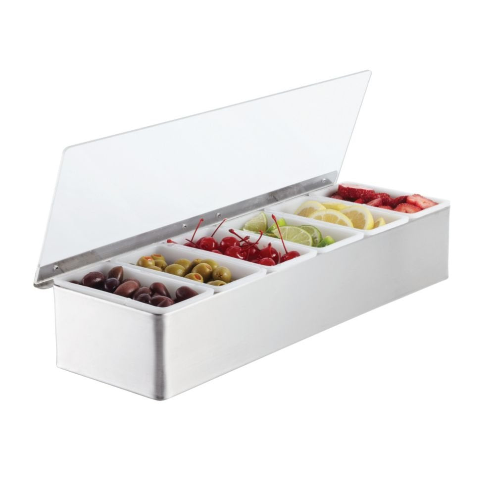 American Metalcraft Cd6 Condiment Holders, 18.2'' Length X 4.2'' Width, Clear