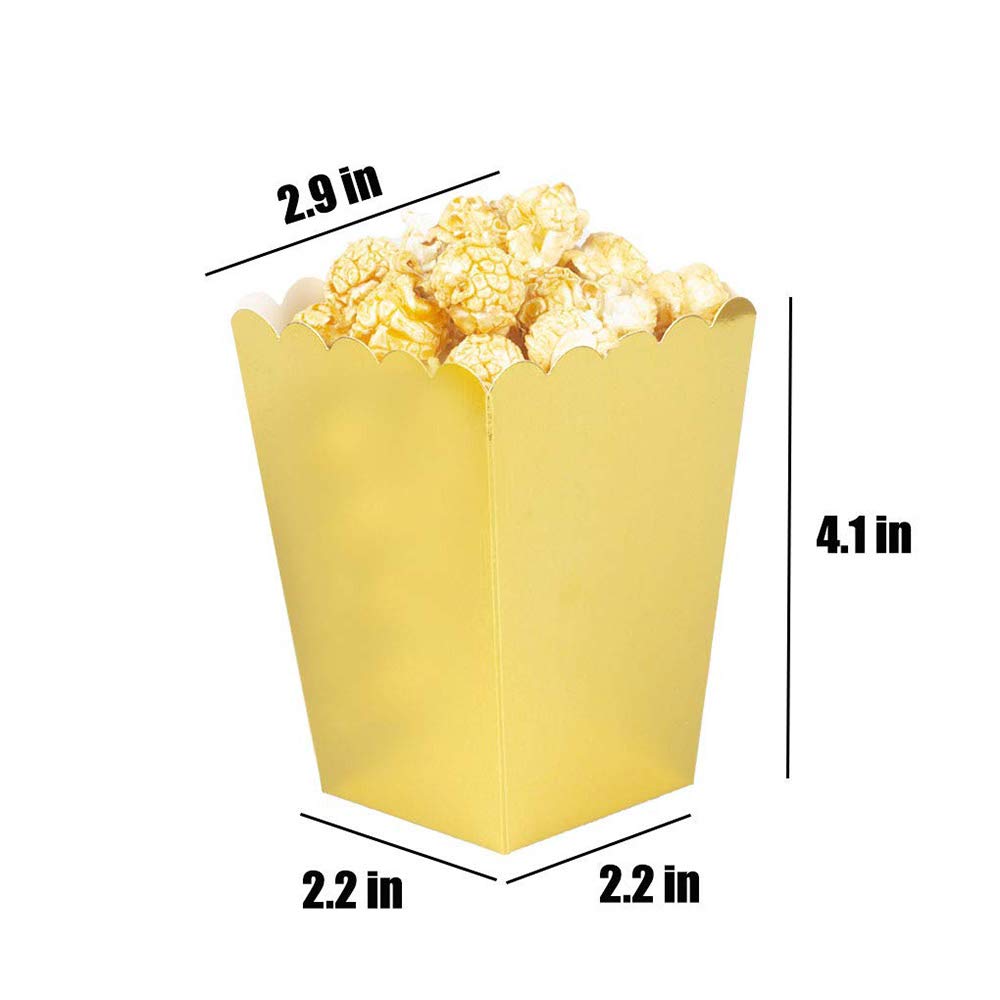 Gold Popcorn Boxes Mini Paper Popcorn Box Cardboard Popcorn Container for Party  Pack of 24