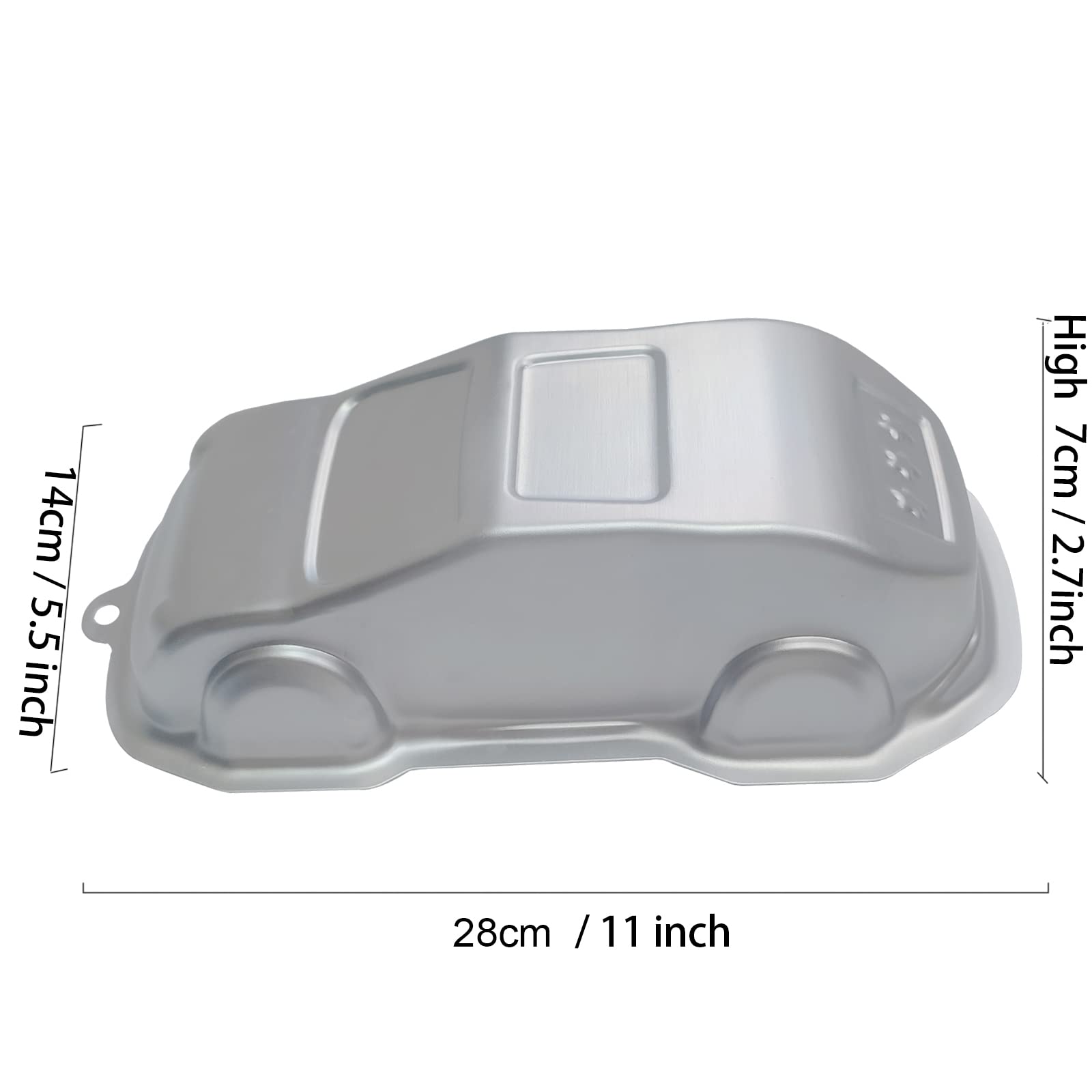 kefyixc Car Shaped Cake Pan - Aluminum Baking Tin for Birthday & Occasion Cakes - Silver Color