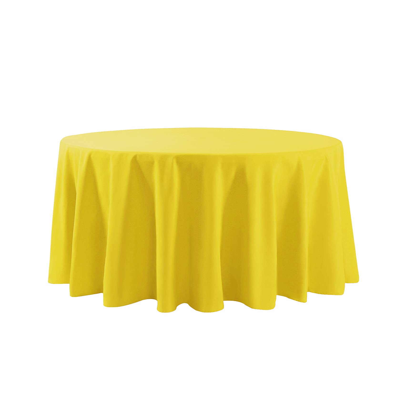 108 Inch Round Tablecloth Washable Polyester Table Cloth Decorative Table Cover For Wedding Party Dining Banquet(108 Inch, Yello