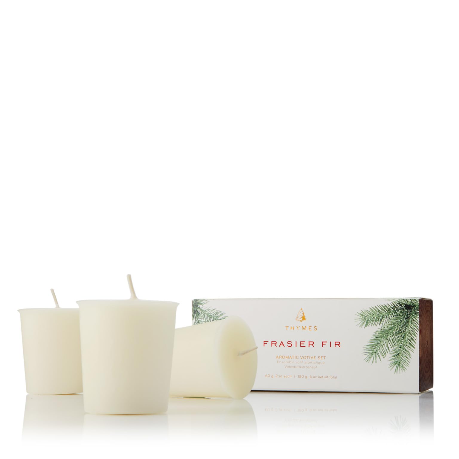 Thymes Votive Candle - Candles for Home Scented - White Candles - Decorative Candles - Christmas Candles - Pine Scented Candles 